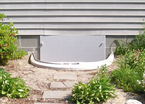 plastic crawl space access well installed in a Rome crawl space