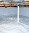 A sealed crawl space in Oswego with a vapor barrier