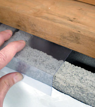 Block wall clear covering for wet crawl spaces in Marcy