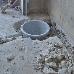 Placing a sump pit in a Skaneanteles home