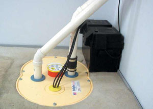 Manlius installation of a submersible sump pump system