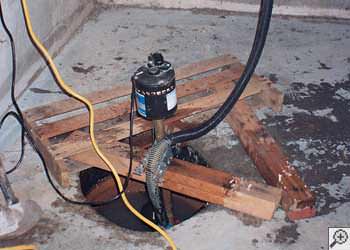 A Manlius sump pump system that failed and lead to a basement flood.