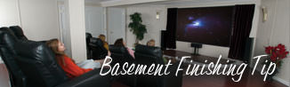 a waterproofed basement that has been finished into a family room in Union