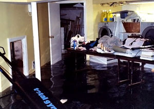 A laundry room flood in Knoxboro, with several feet of water flooded in.