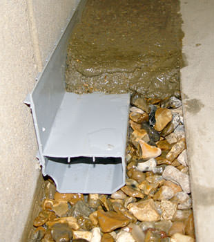 A basement drain system installed in a Oswego home