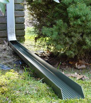 Gutter downspout extension installed in Clay
