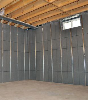Installed basement wall panels installed in Oneonta